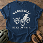 Three Wheels Only Tee — navy