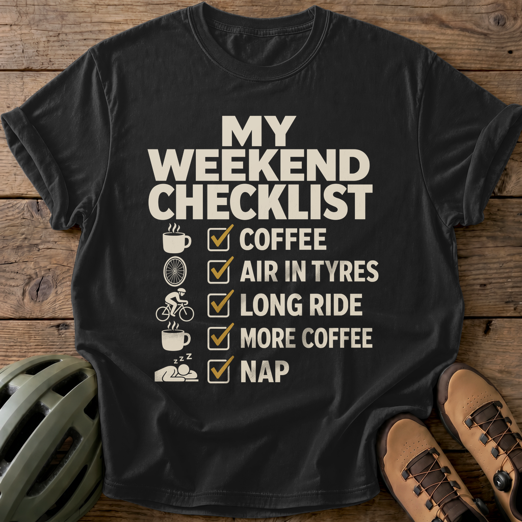 Weekend Checklist Tee — black