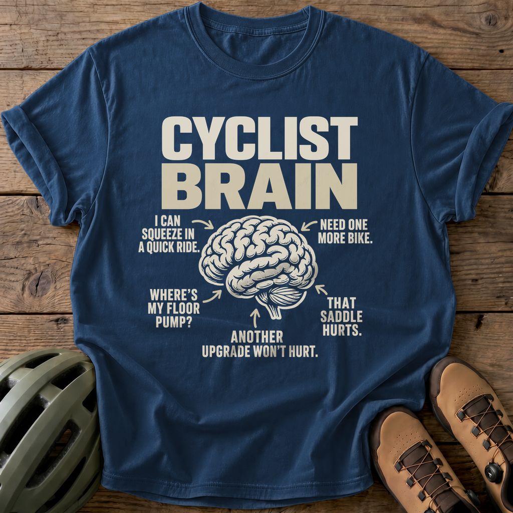 Cyclist Brain Tee — navy