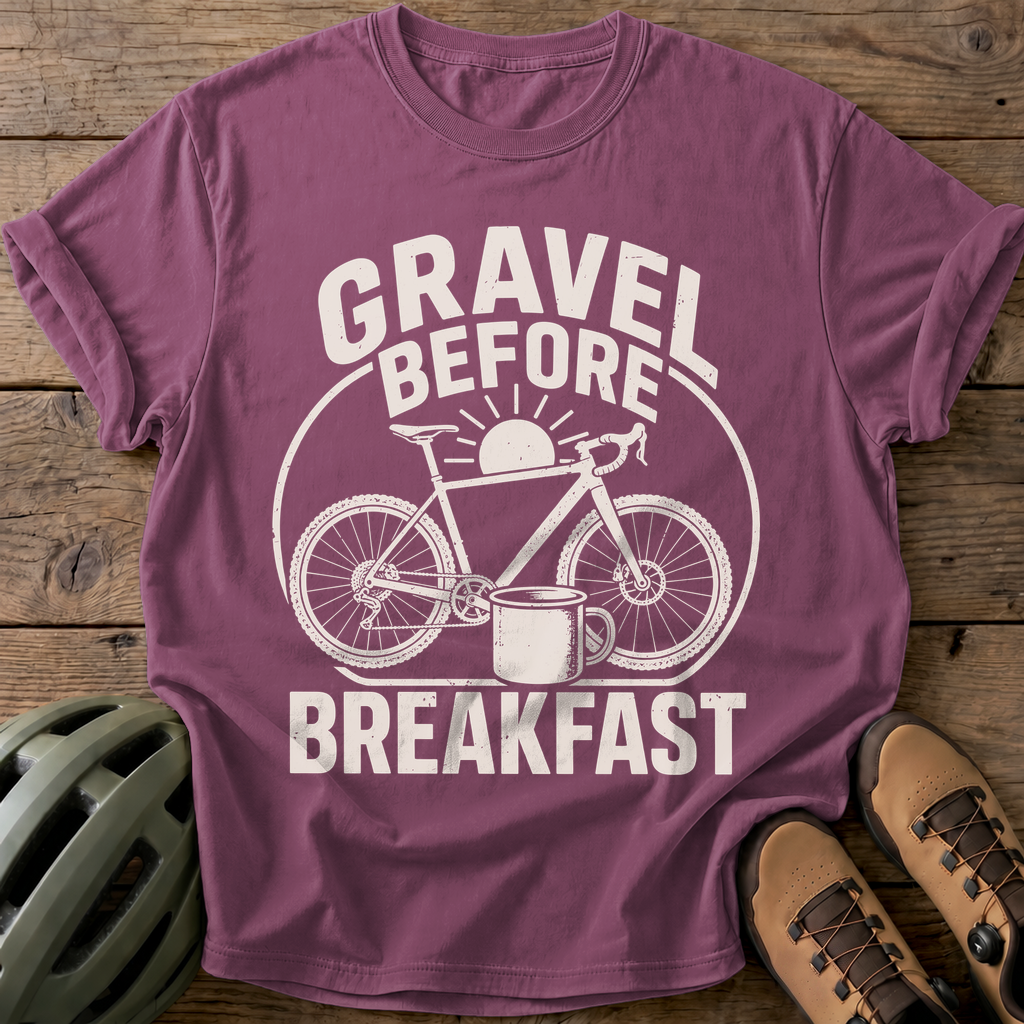 Gravel Before Breakfast Tee — berry