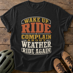 Wake Up Ride Again Tee — black