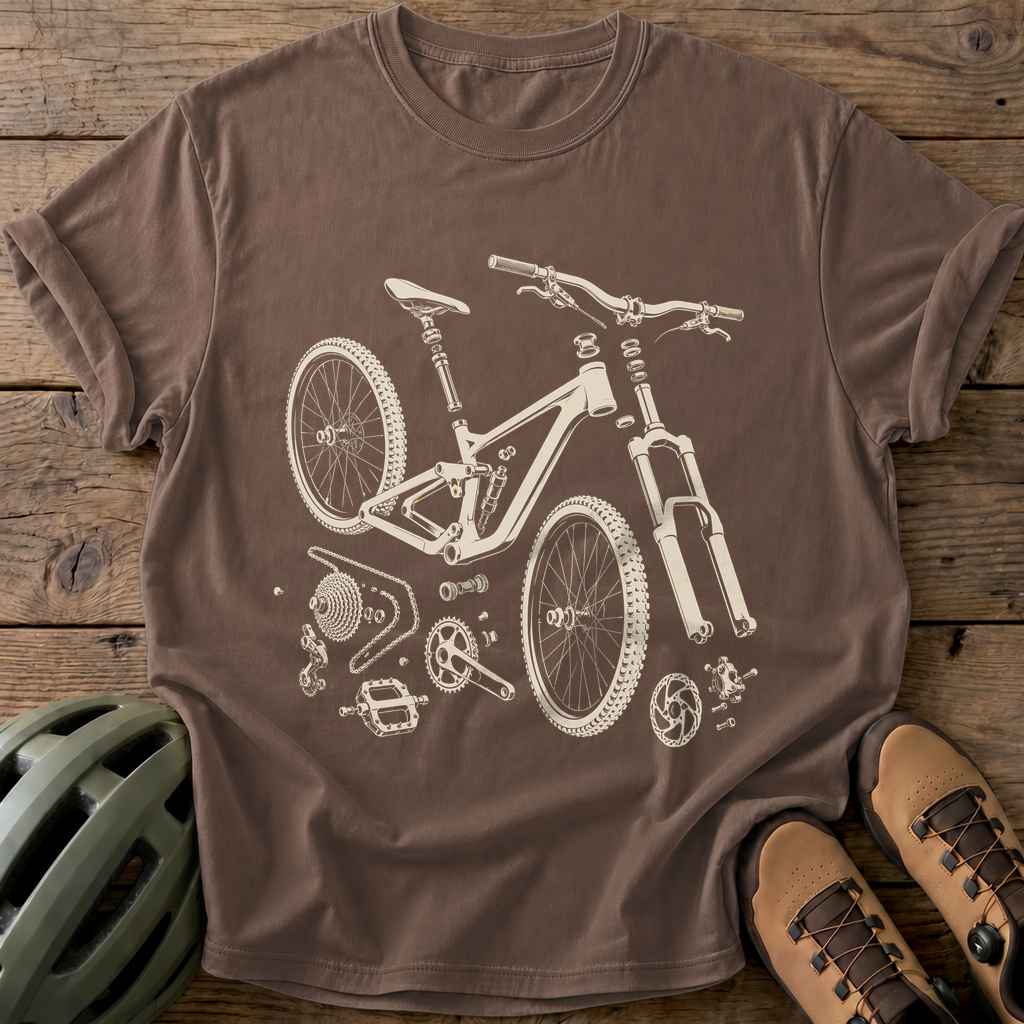 Bike Breakdown Tee — espresso