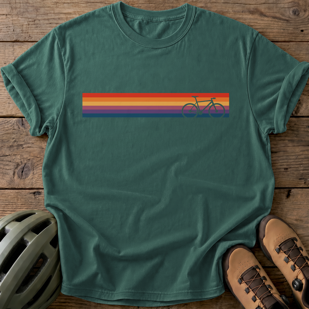 Retro Bike Stripe Tee — blue-spruce