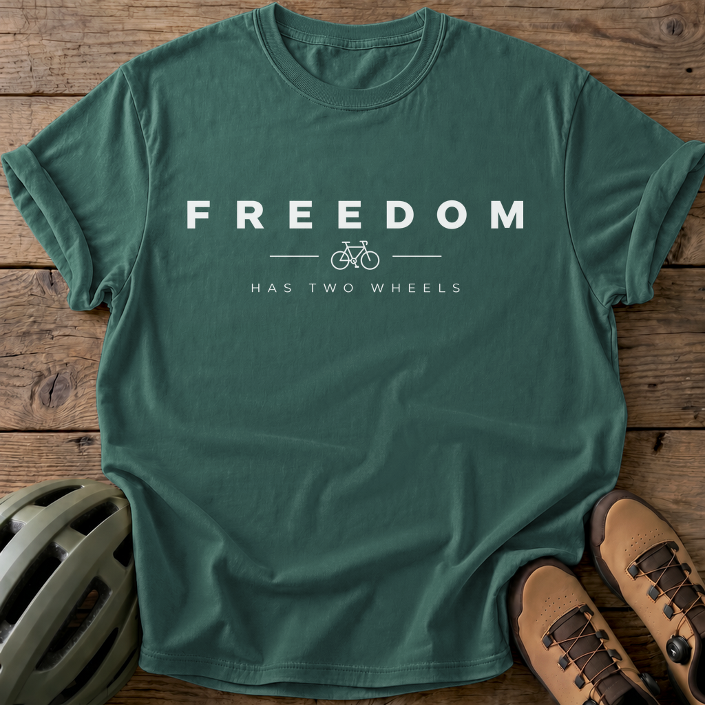 Two Wheels Freedom Tee — blue-spruce