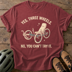 Three Wheels Only Tee — brick